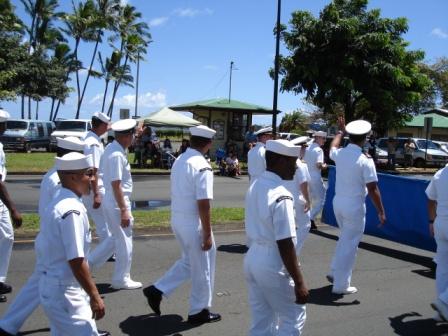 Merrie Monarch Parade Navy guys Hilo 2008